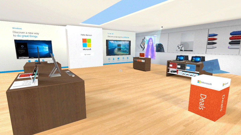 A motion example of the virtual Microsoft Store