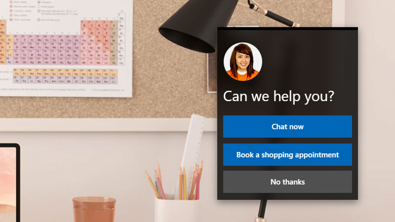 A screenshot of a chat modal